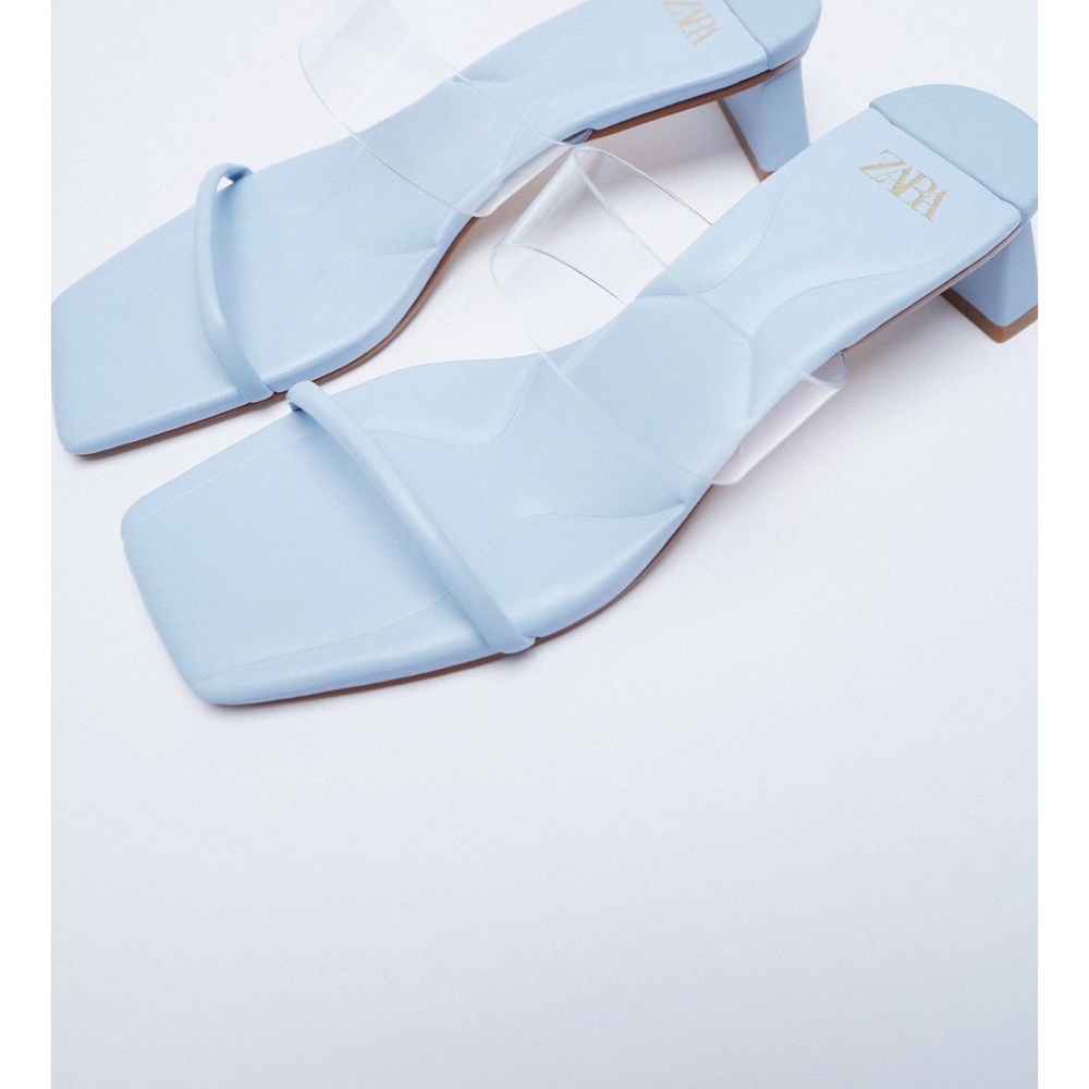 Brand new!! Zara High heeled vinyl sandals 👡